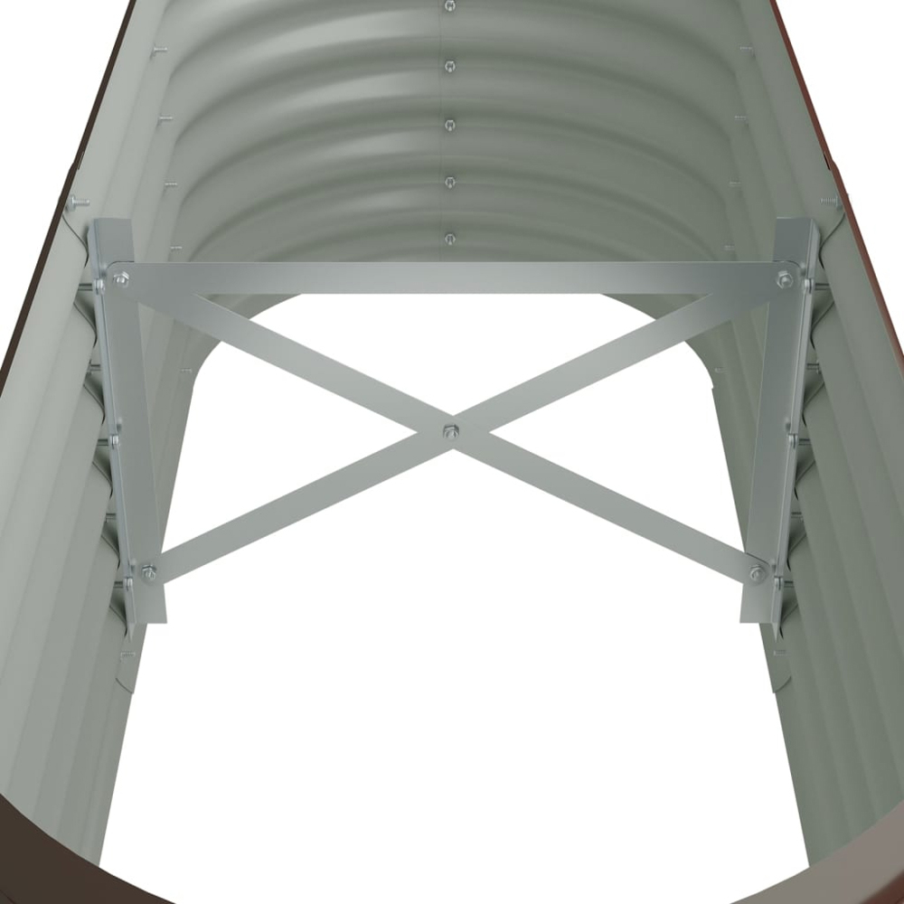 vidaXL Brown Galvanised Steel Raised Garden Bed 114 x 40 x 36cm Image 4