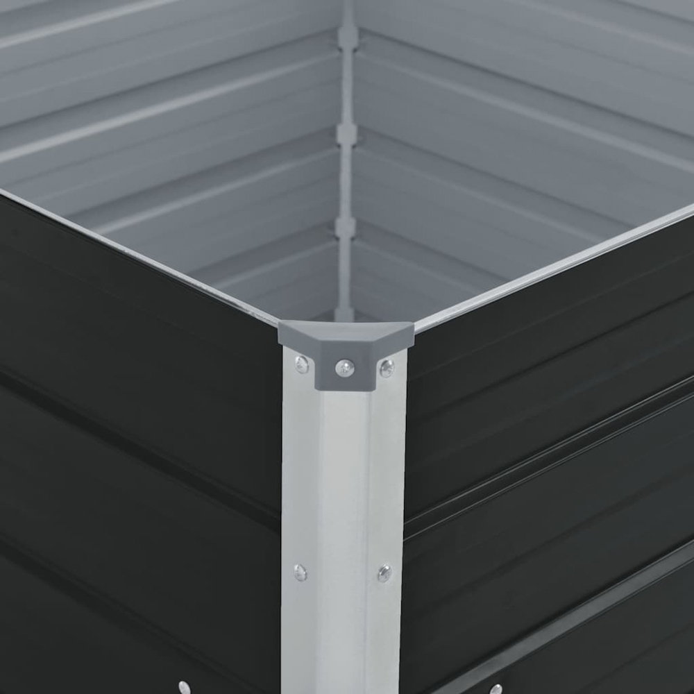 vidaXL Anthracite Galvanised Steel Raised Garden Bed 45 x 100 x 100cm Image 4