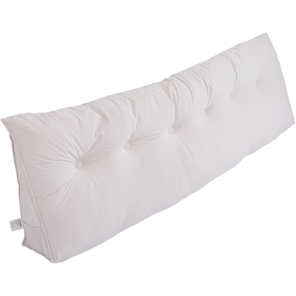 Living and Home White Chenille Wedge Headboard Pillow with Side Pocket 180 x 50cm Image 3