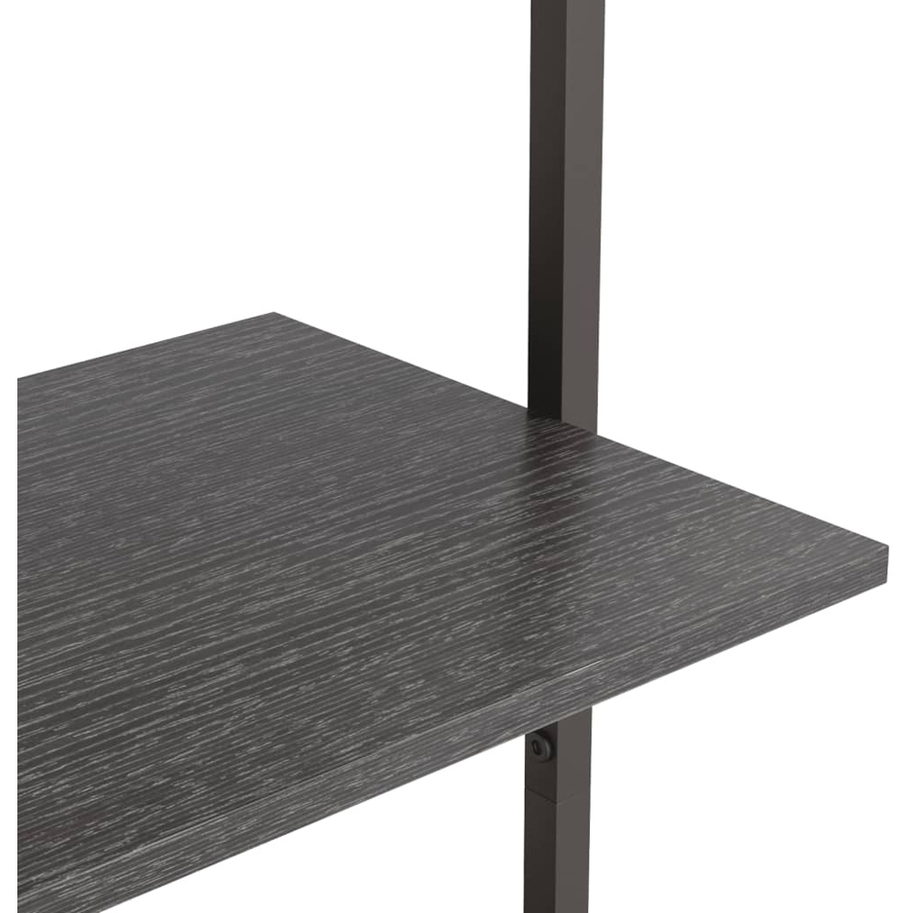 vidaXL 5 Shelf Black Wood and Steel Leaning Bookcase Image 6