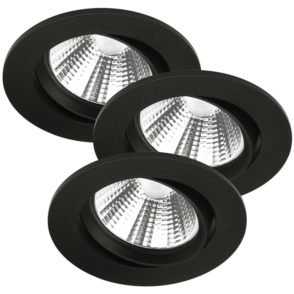 Nordlux Fremont 3-Kit 2700K Black Tiltable LED Downlight Image 1
