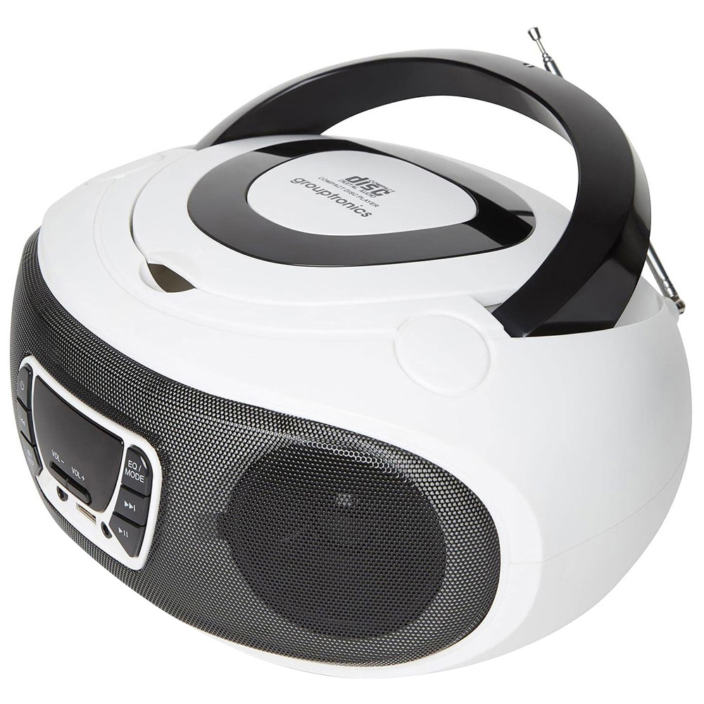 Grouptronics GTCD-501 White Stereo Boombox Portable CD Player with Radio Image 5