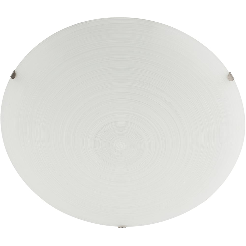 Happy Homewares Frosted White Flush Glass Ceiling Light with Soft Swirl Decoration Image 4