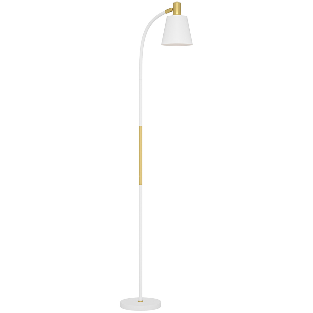 Portland White Adjustable Spotlight Reading Floor Lamp Image 1