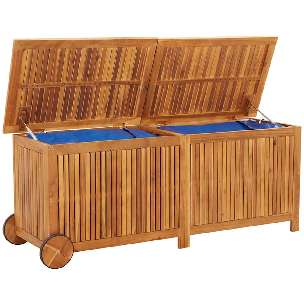 vidaXL 58 x 150 x 50cm Brown Acacia Wood Garden Storage Box Image 2