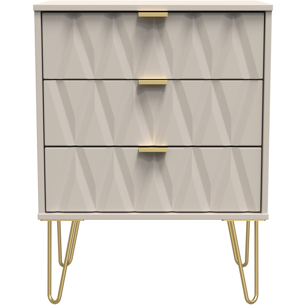 Crowndale Diamond 3 Drawer Kashmir Matt Midi Chest of Drawers Ready Assembled Image 6