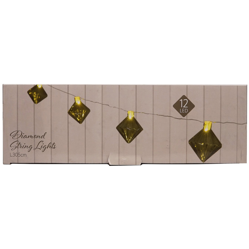 Green 12 LED Green Diamond String Light Image 4