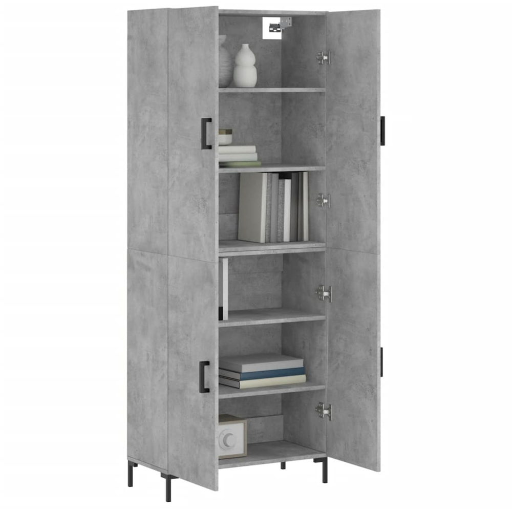 vidaXL 4 Door Concrete Grey Tall Highboard Image 3