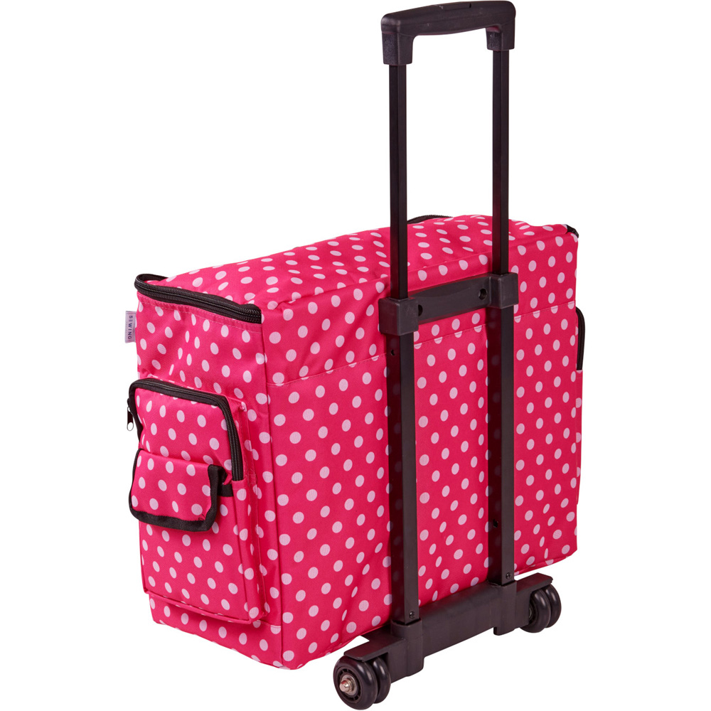 Sewing Online 006108-PINK-DOT Pink Polka Dot Sewing Machine Trolley Bag 47 x 38 x 24cm Image 2