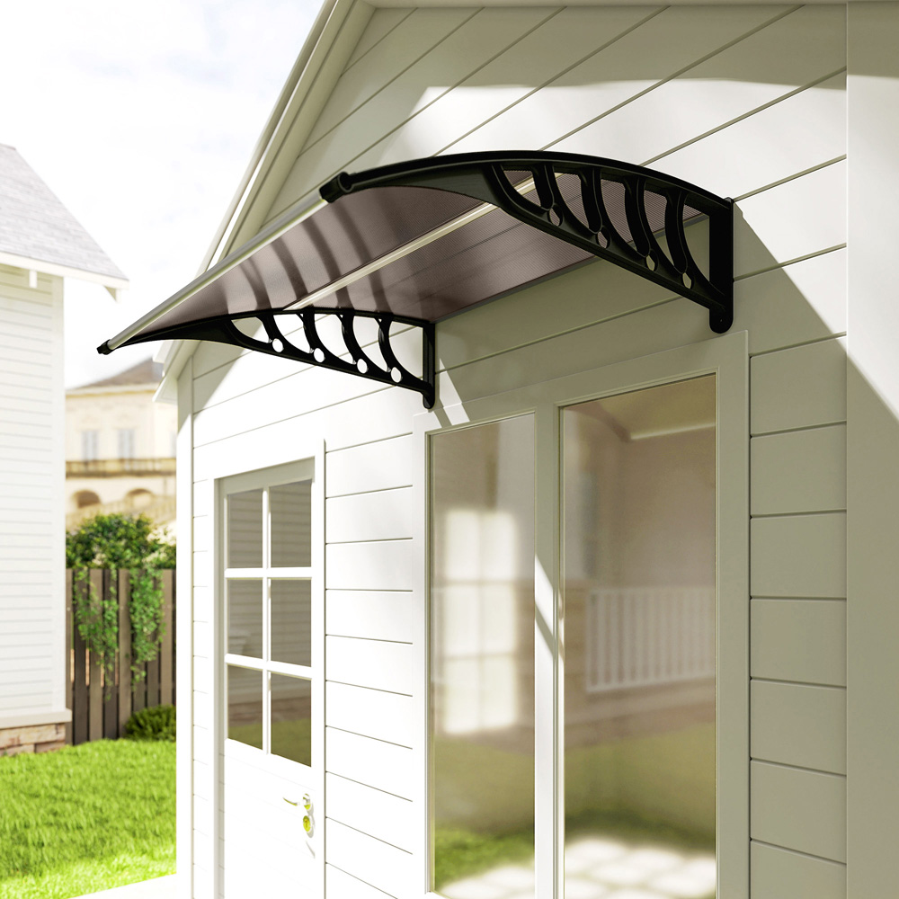 Outsunny Brown Window and Door Canopy Awning 1.03 x 0.965m Image 4