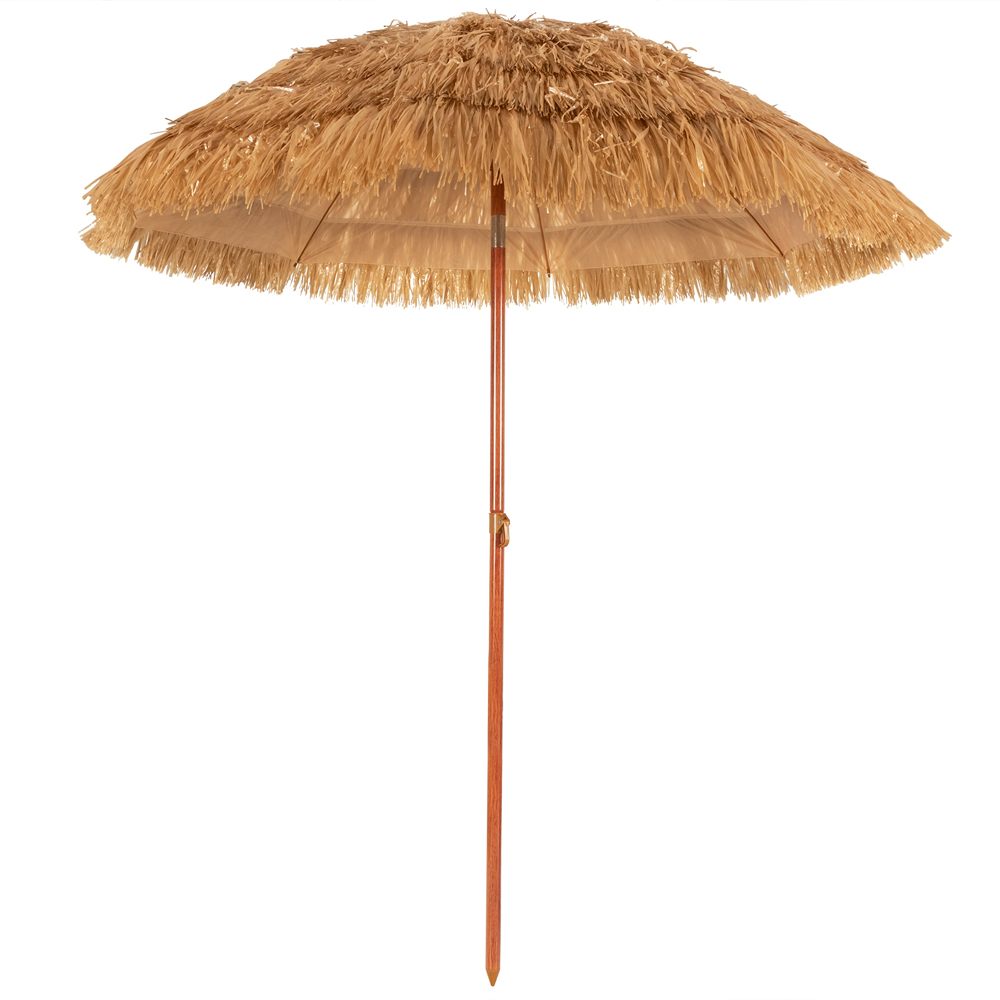 Costway Thatched Tiki Portable Beach Umbrella 1.8m Image 1