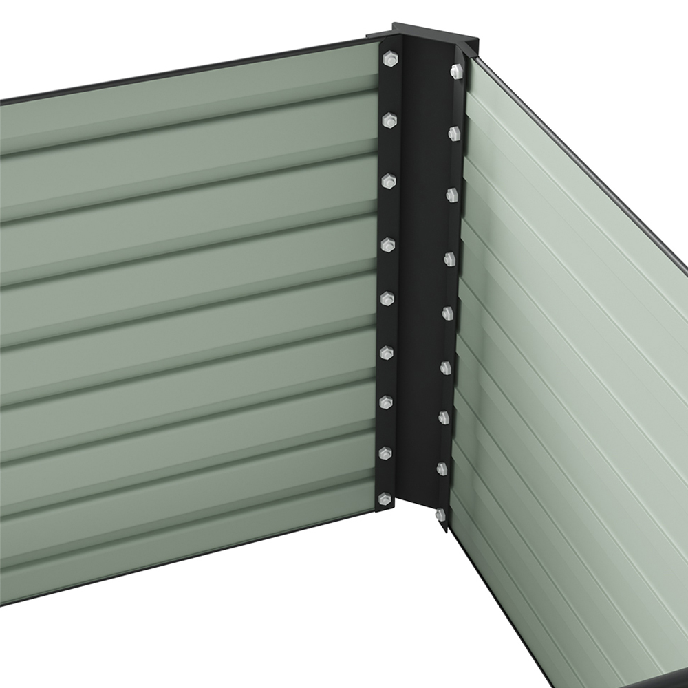 Living and Home Black Large Rectangular Galvanised Steel Raised Garden Bed 160 x 80cm Image 5