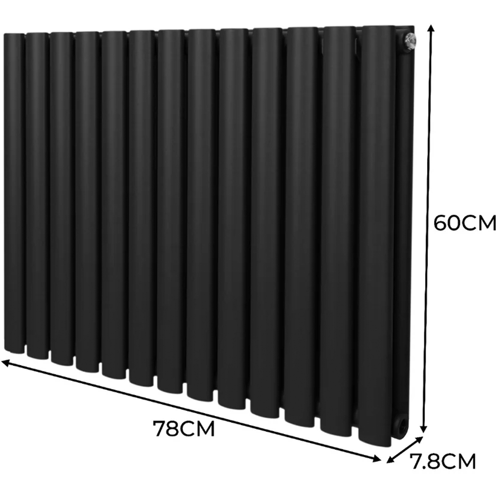 Monster Shop 3489BTU Black Oval Column Radiator and Valves 1600 x 780mm Image 6