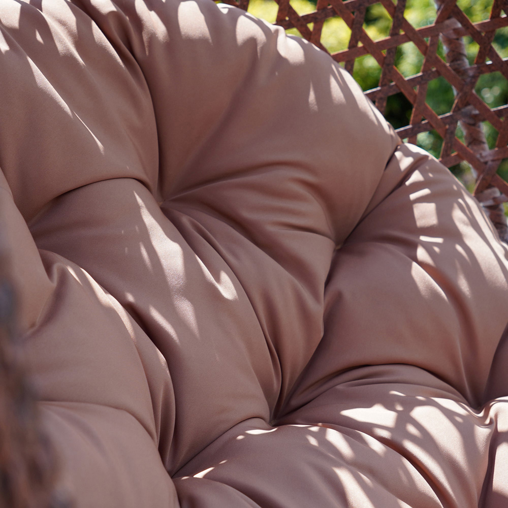Artemis Home Sunbury Single Brown Rattan Effect Hanging Egg Pod Chair Image 3