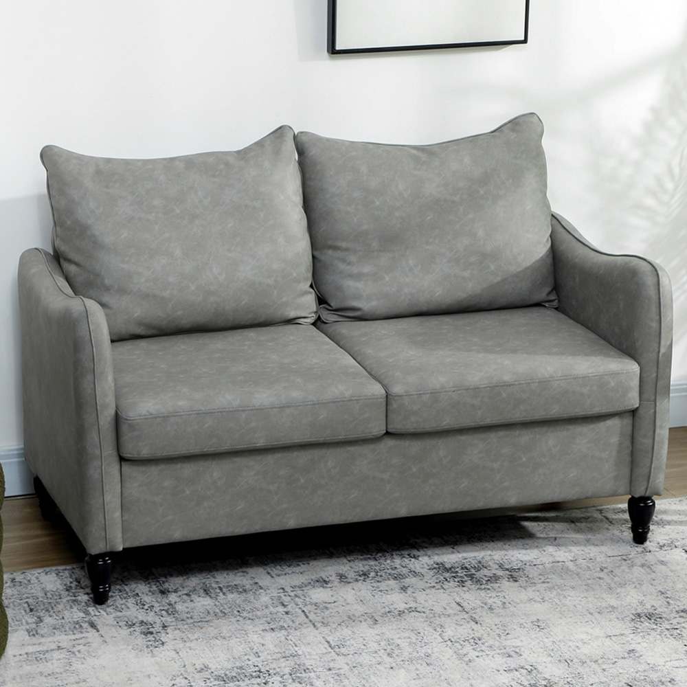 Portland 2 Seater Grey Modern Sofa Image 1