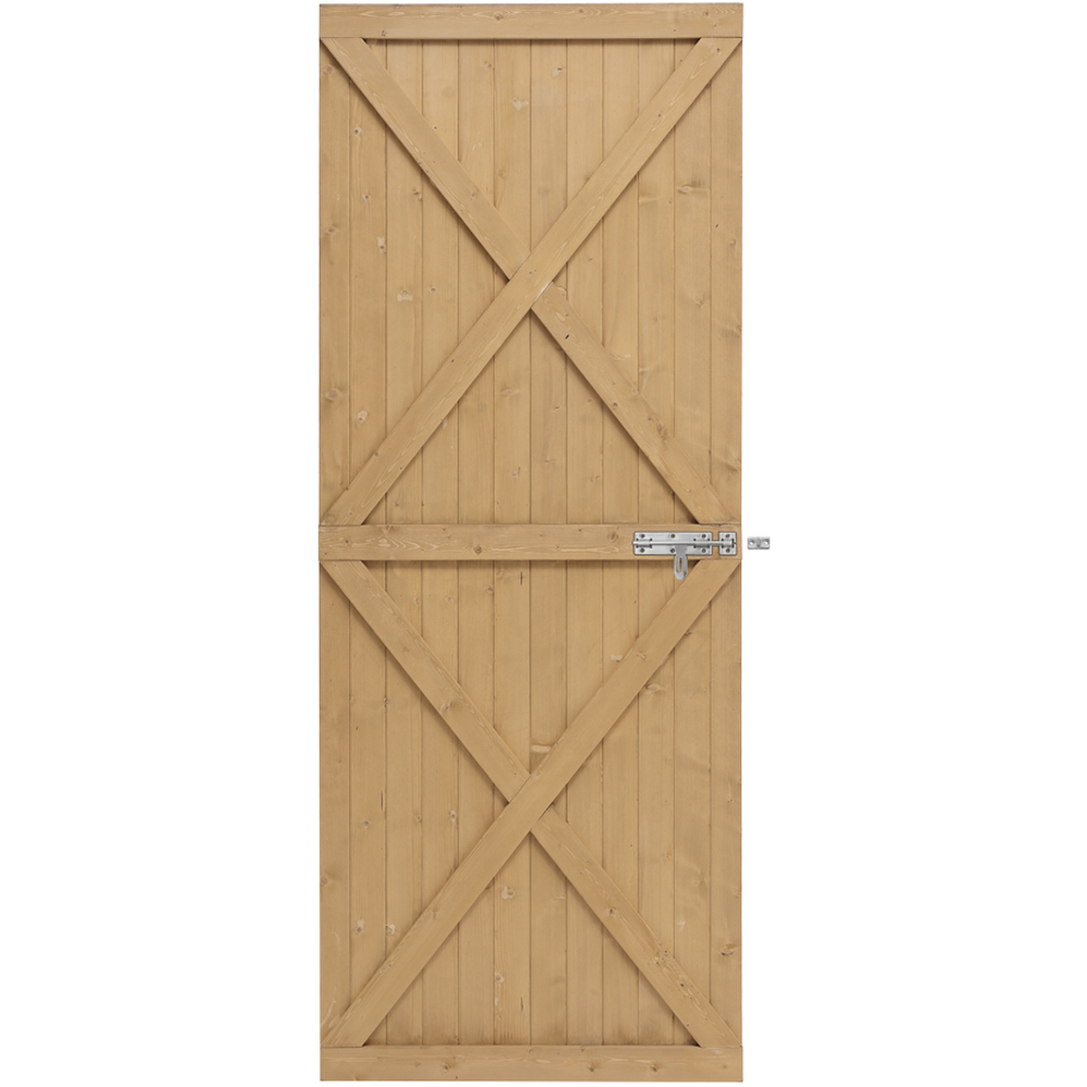 Living and Home Pine Wood Flat Top Garden Gate Kit 79 x 183cm Image 1