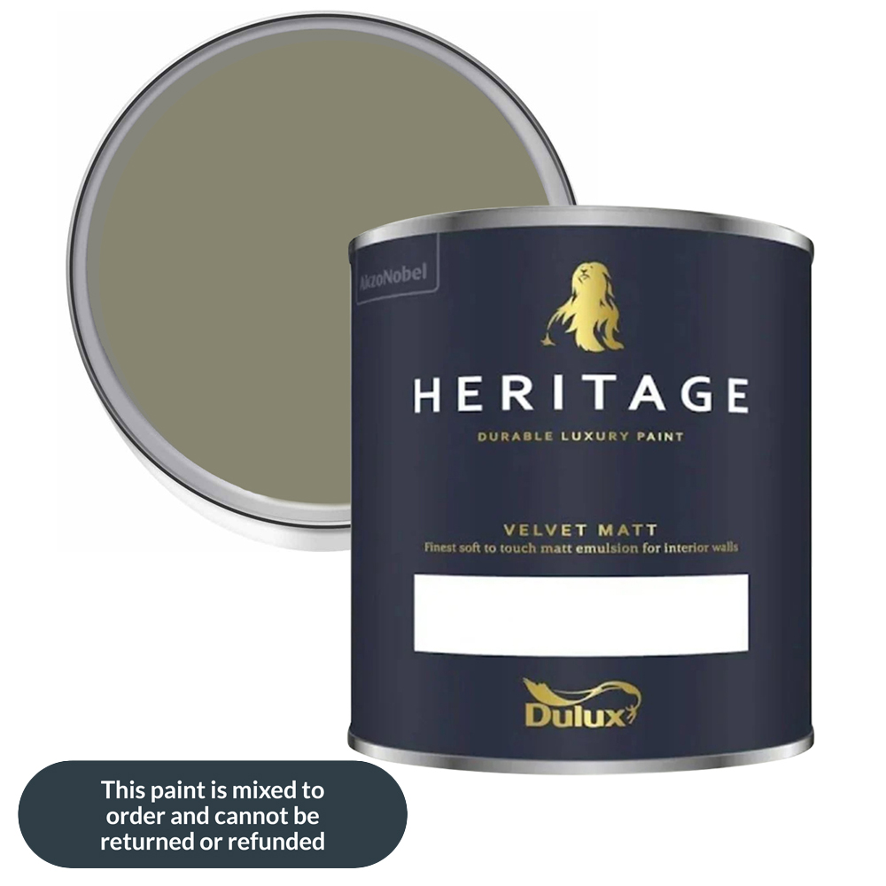 Dulux Heritage Walls and Ceilings DH Drab Velvet Matt Emulsion Paint 1L Image 1
