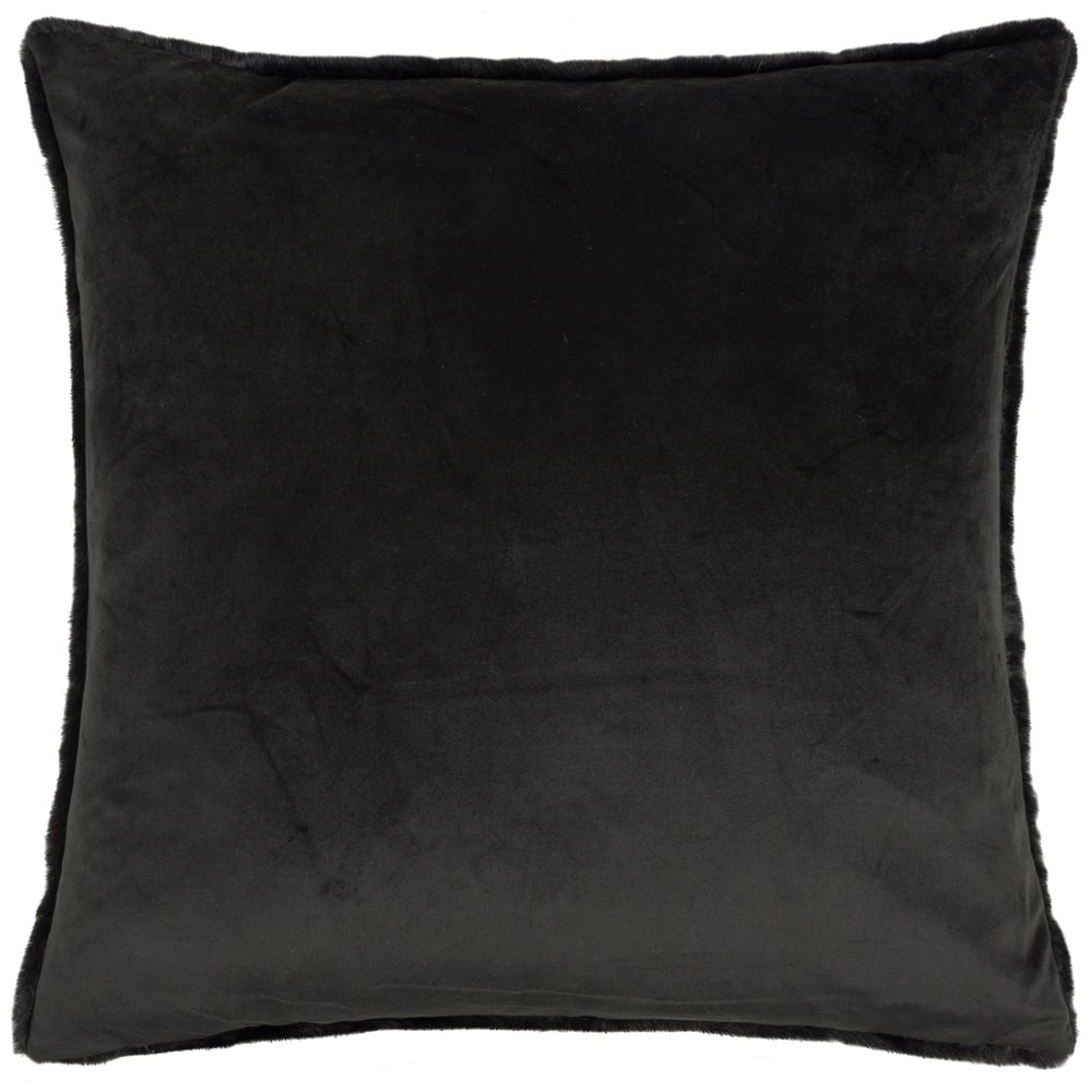 Paoletti Stanza Jet Faux Fur Cushion Image 3