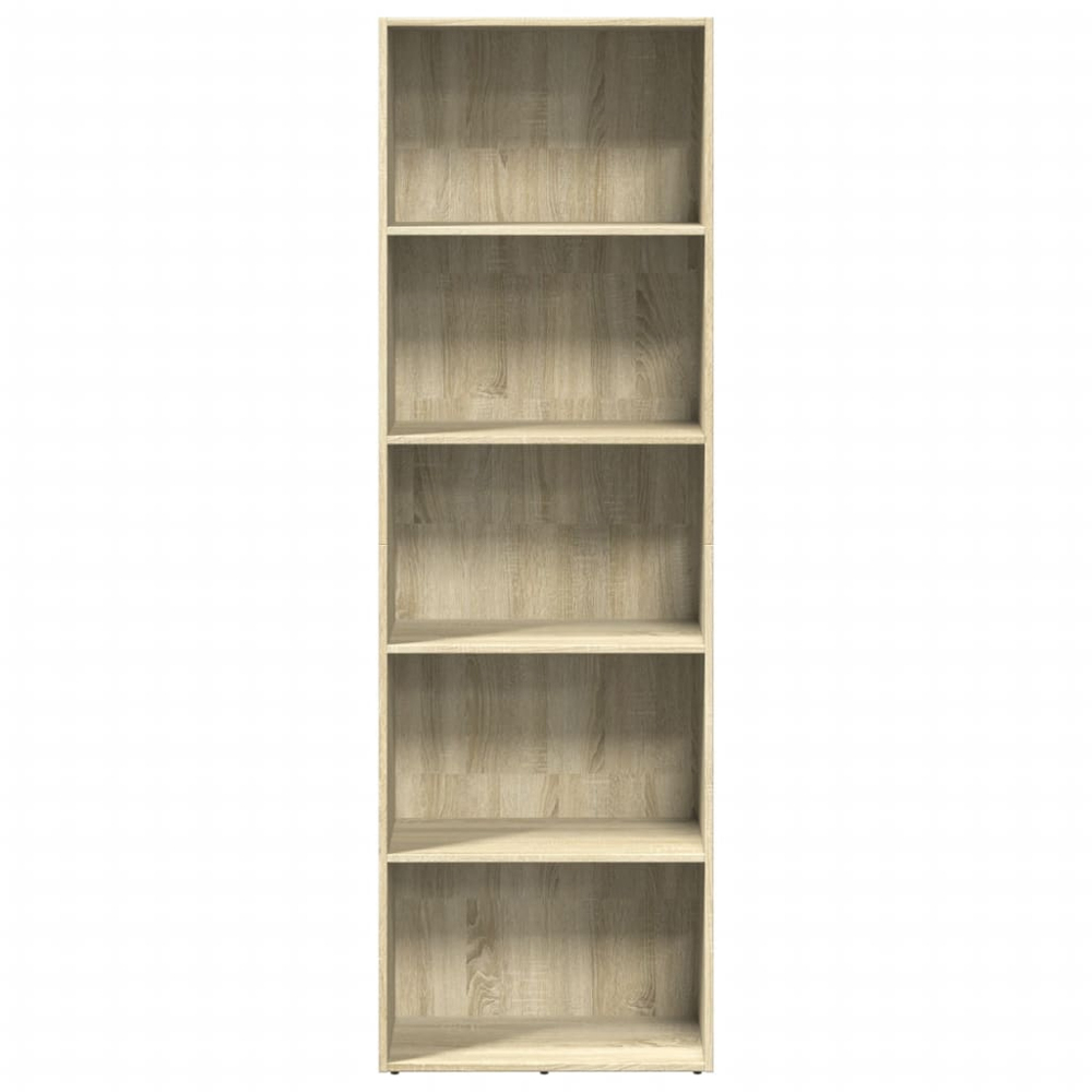 vidaXL 5 Shelf Sonoma Oak Bookcase Image 3