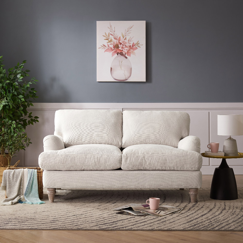Home Detail Oxford 2 Seater Ivory Linen Sofa Image 9