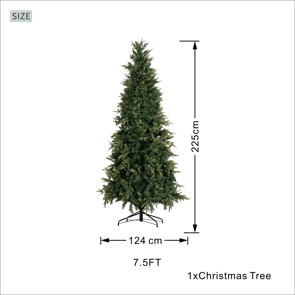 Abrihome 500 Warm White LED Pre-Lit Slim Artificial Christmas Tree with 1463 Mixed Tips 7.5ft Image 9