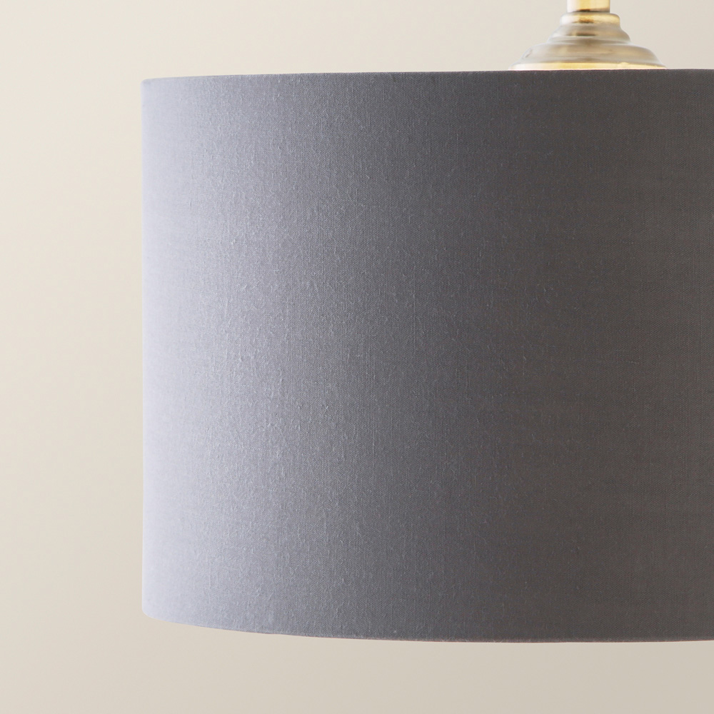 ValueLights Reni Grey and Chrome Drum Shade 3 Drop Bar Chrome Diner LED Ceiling Light Image 3