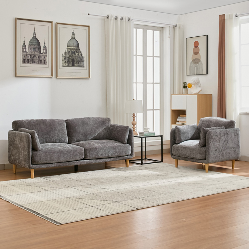 Furniture One 4 Seater Luxury Mid Century Sofa Set Image 1