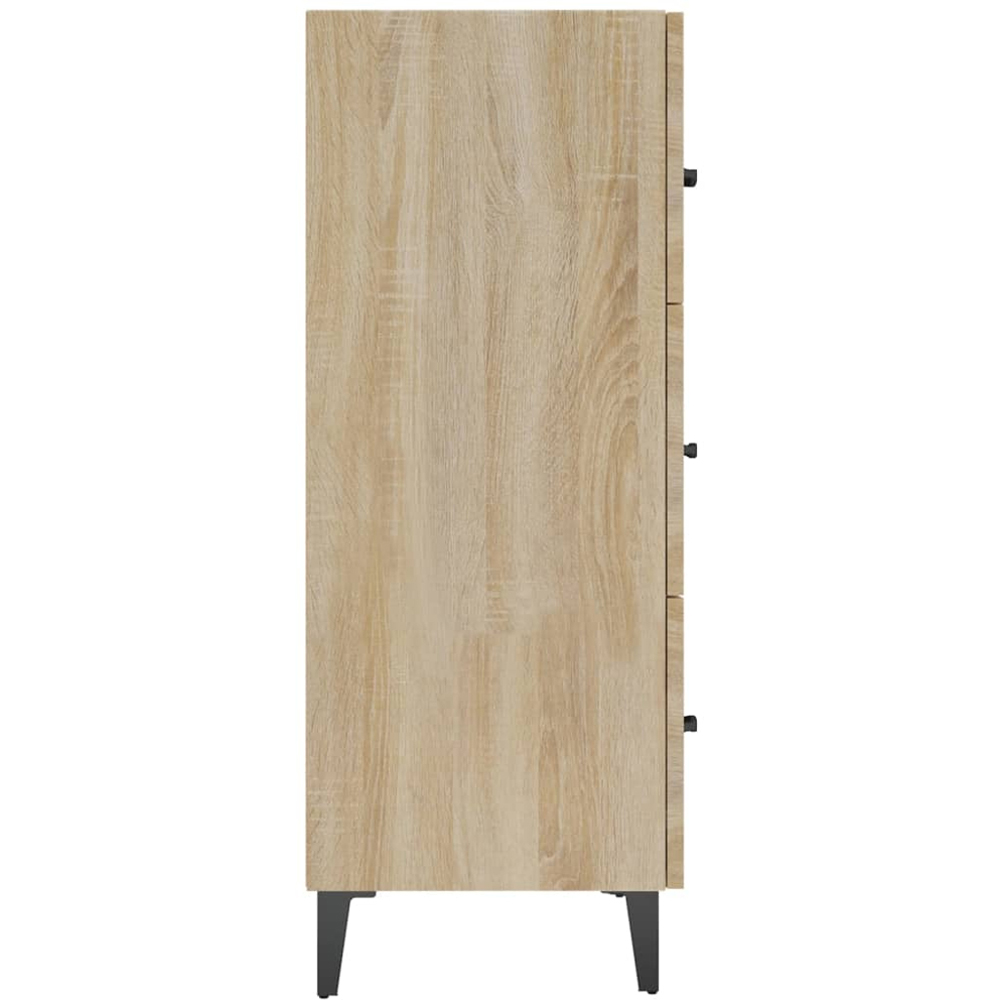 vidaXL 3 Drawer Sonoma Oak Sideboard Image 6