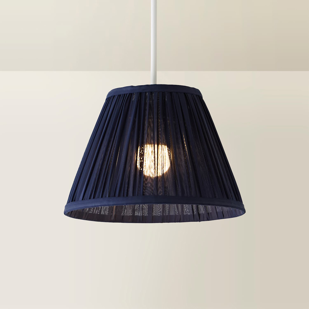 ValueLights Elowen Navy Chiffon Tapered Easy Fit Ceiling Pendant Lamp Shade 30cm Image 3