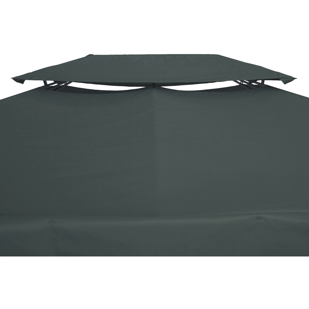 Outsunny 3 x 4m 2 Tie Deep Grey Replacement Gazebo Canopy Image 3