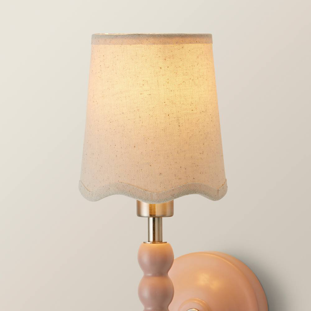 ValueLights Mabel Natural Linen Scallop Edge Extra Small Lamp Shade Image 4