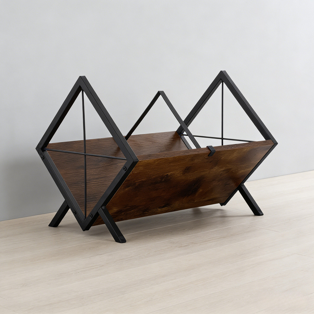 Living and Home Brown Modern Open Record Display Holder Image 7