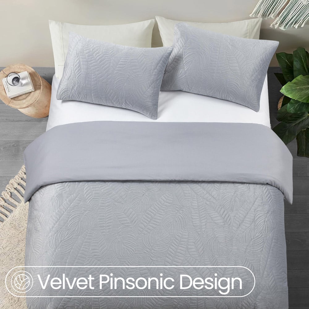 Velosso Single Silver Savannah Velvet Duvet Set Image 4
