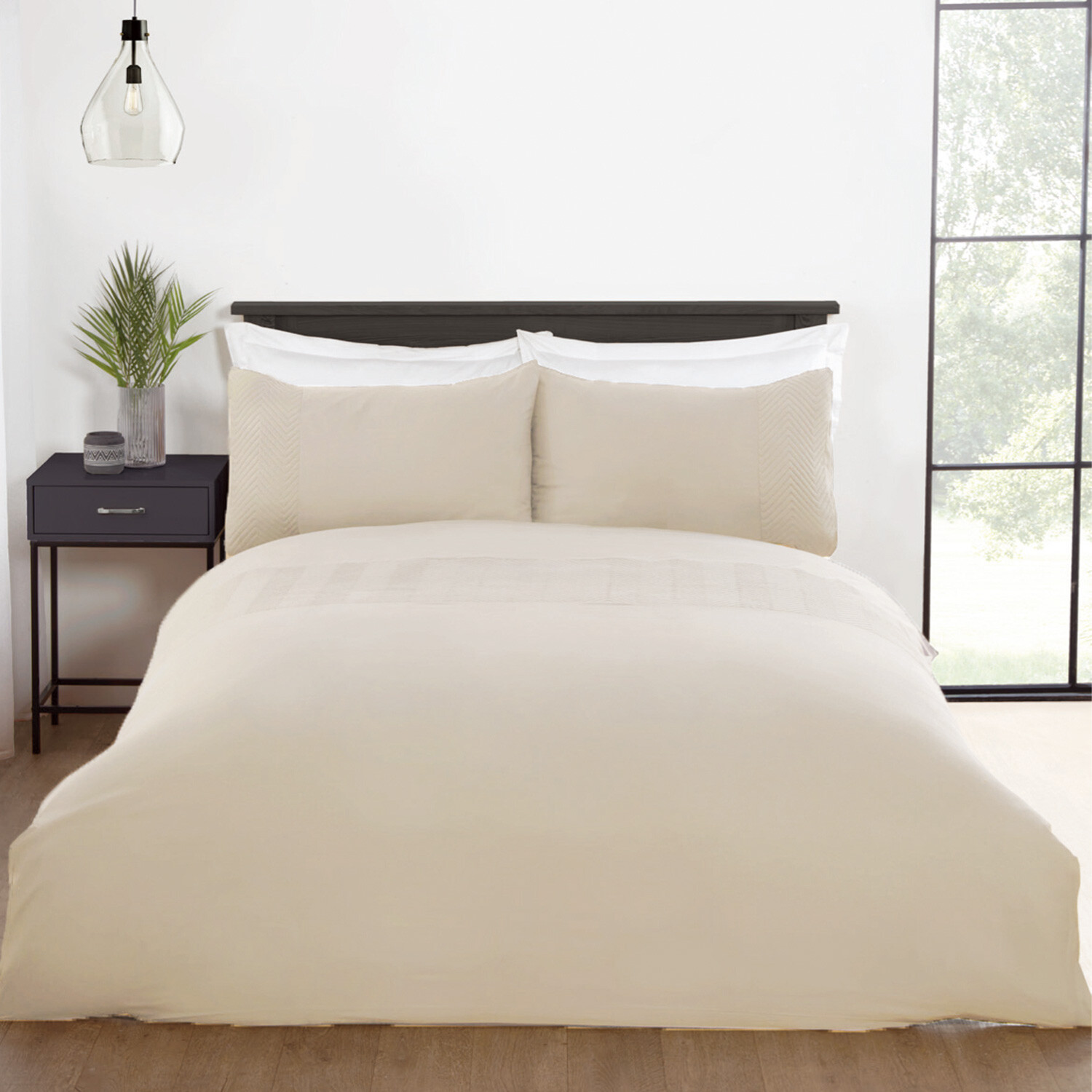 My Home Chevron Pinsonic Duvet Cover and Pillowcase Set - Midas / Single Image 1