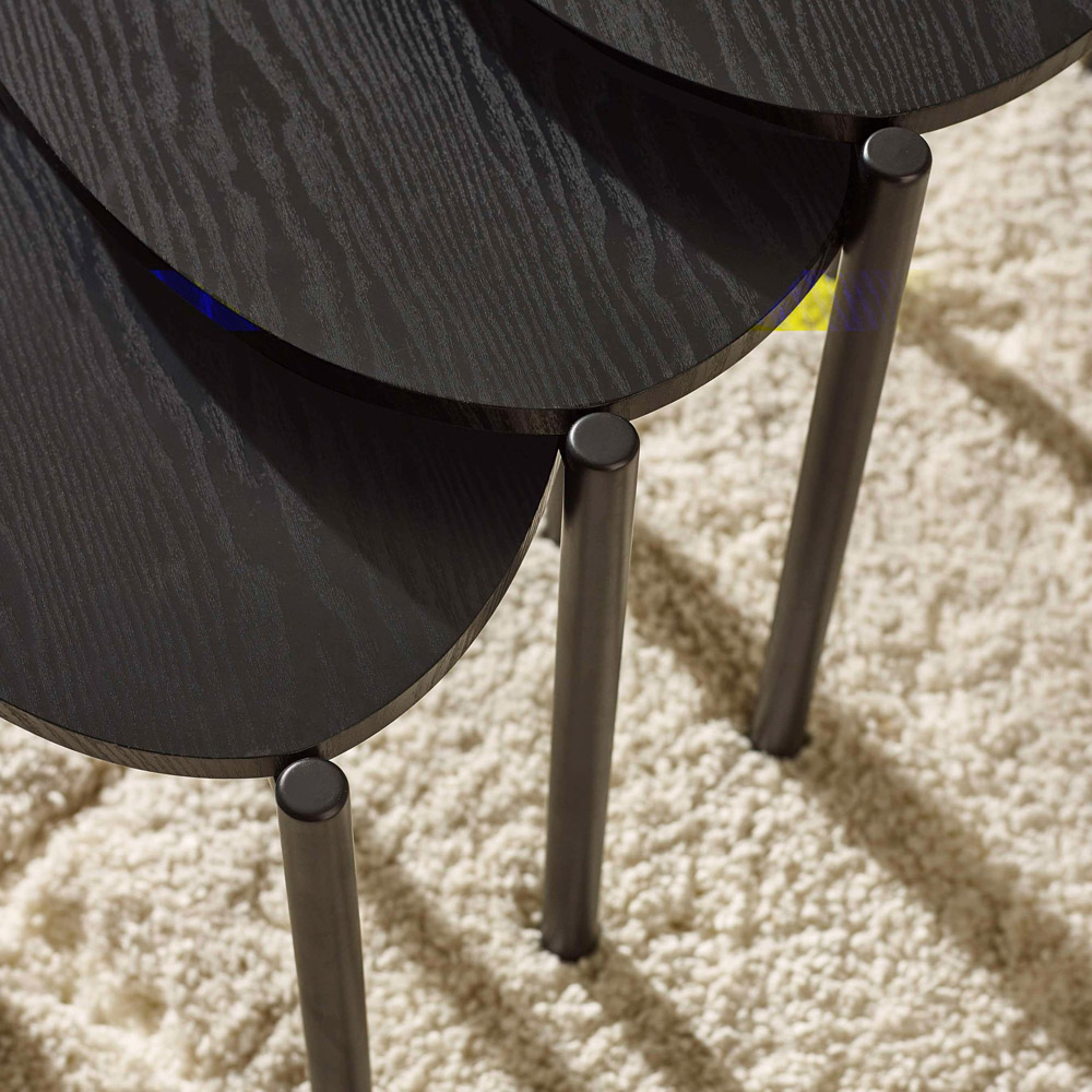 Julian Bowen Lorette Black Ash Effect Teardrop Nest of Tables Set of 3 Image 5