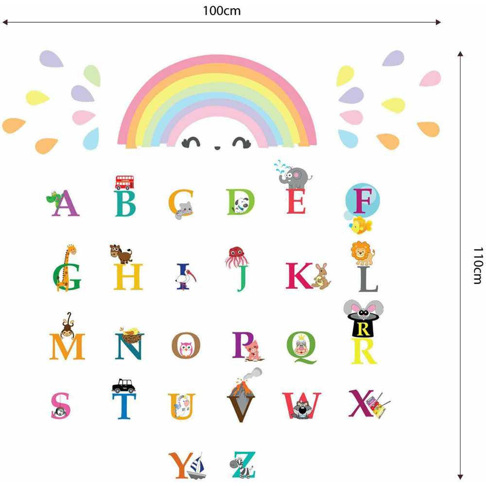 Walplus Colourful Alphabets and Rainbow Kids Bedroom Self Adhesive Wall Stickers Image 5