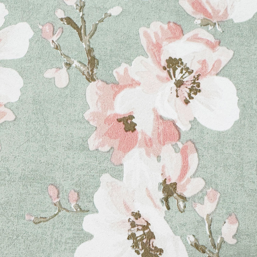 Muriva Melody Floral Green Wallpaper Image 2