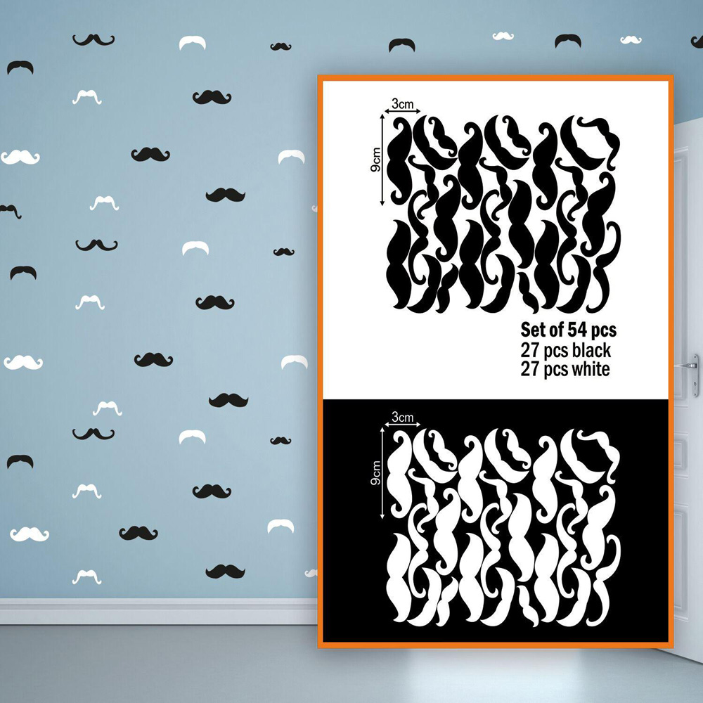 Walplus Black and White Moustaches Vinyl Wall Stickers Image 6