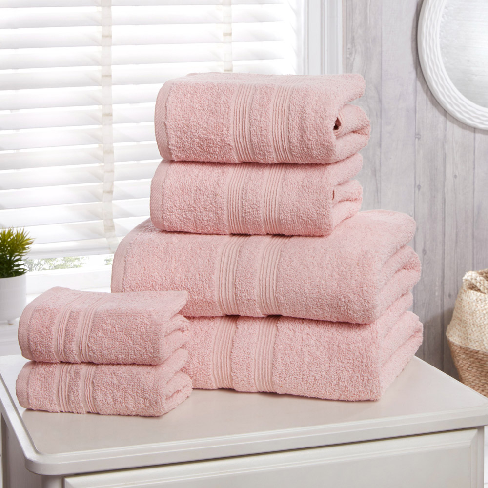 Rapport Home Camden Super Soft Combed Cotton Pink Hand Towel Image 2