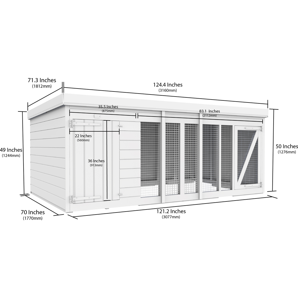DIY Sheds 8 x 6ft Pressure Treated Tongue and Groove Timber Dog Kennel and Run Image 8