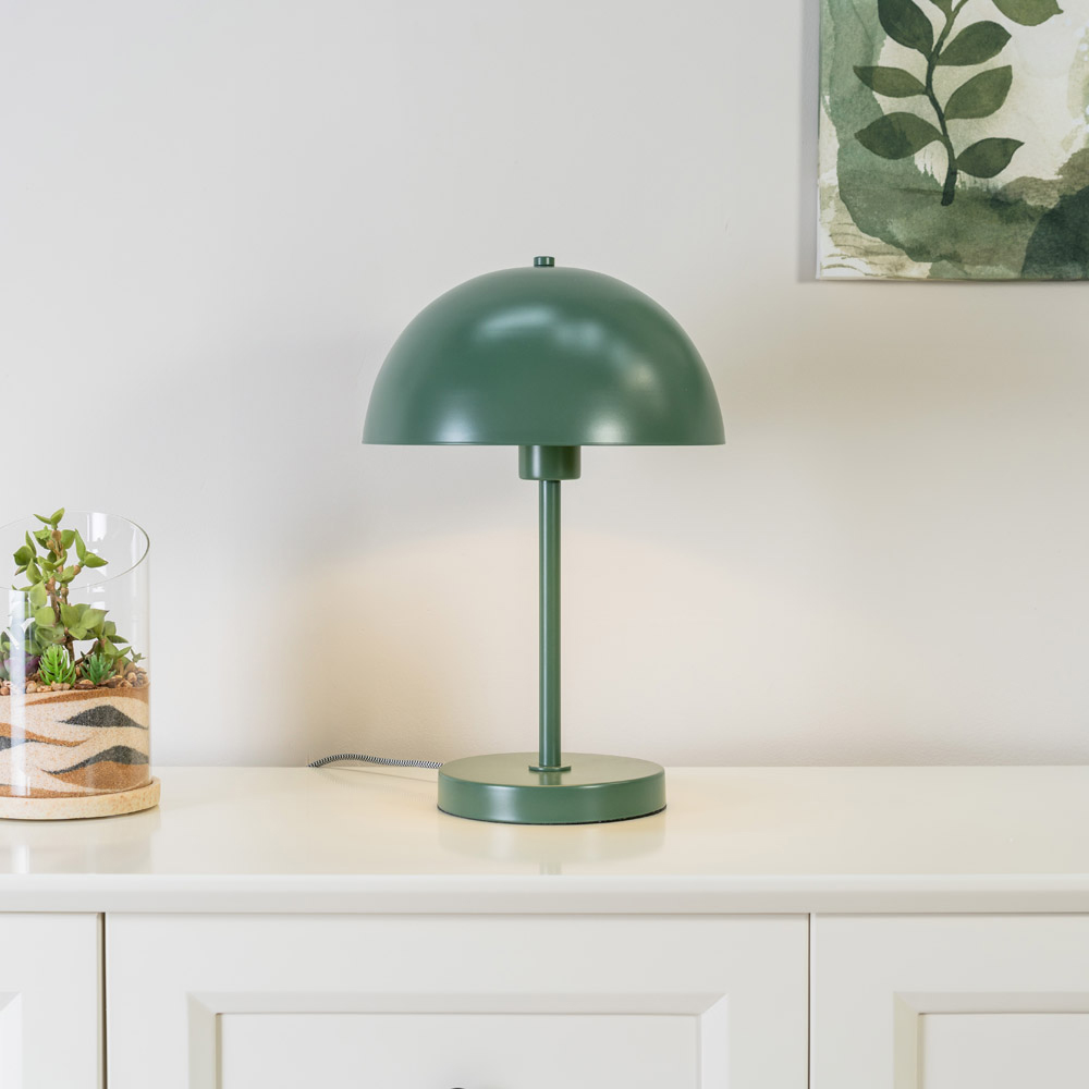 ValueLights Stassi Forest Green Mushroom Dome LED Table Lamp Image 2