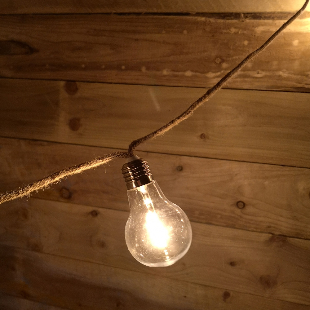 Samuel Alexander 10 Warm White A60 Bulb Jute Rope Party Festoon Light 4.5m Image 5