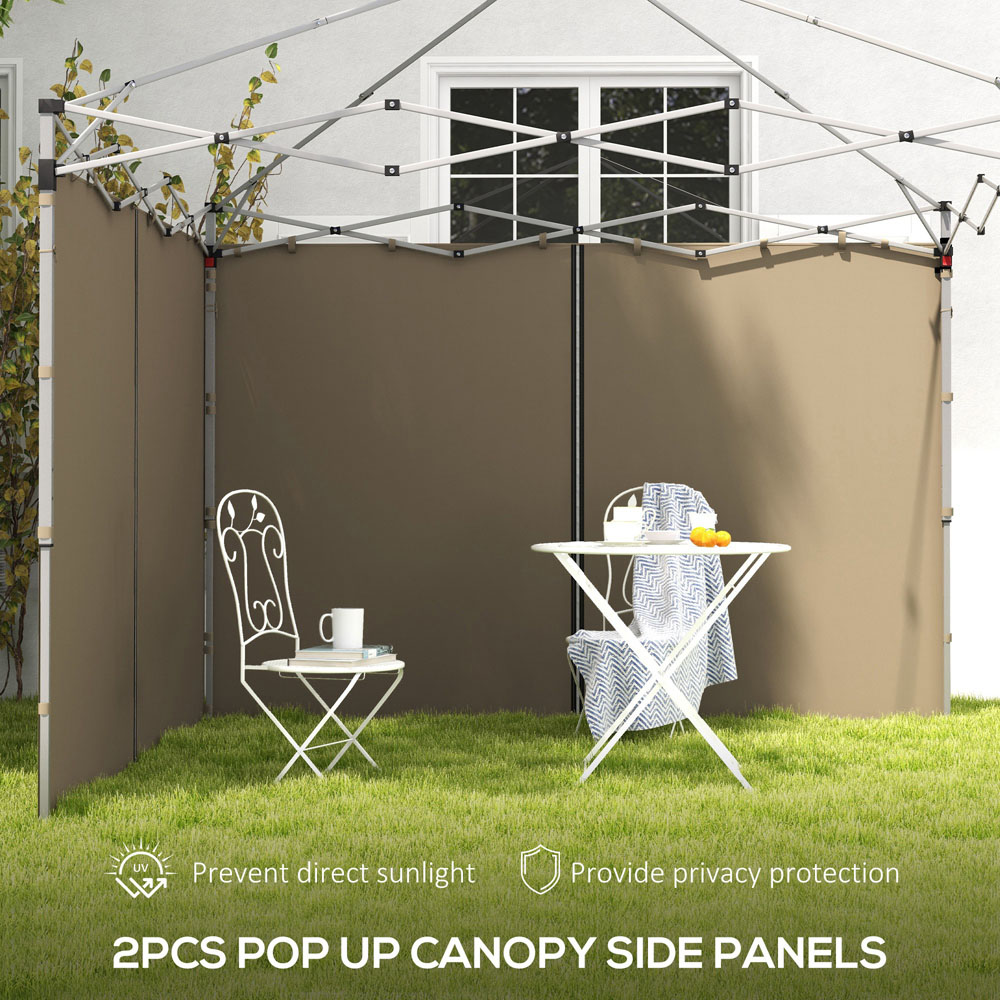 Outsunny 2 x 3m Beige Gazebo Replacement Side Panel with Zipped Door 2 Pack Image 4