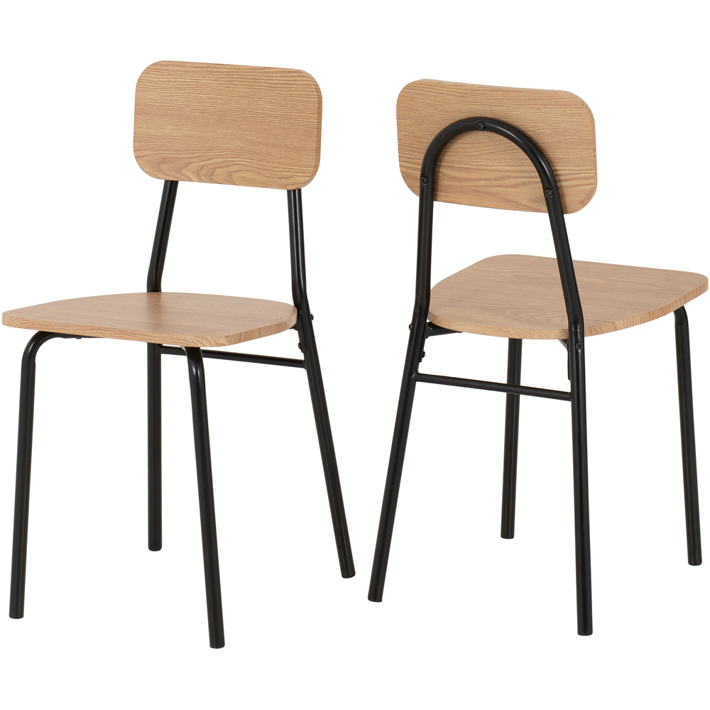 Seconique Warren Russet Oak Effect 4 Seater Dining Table Set Black Image 6