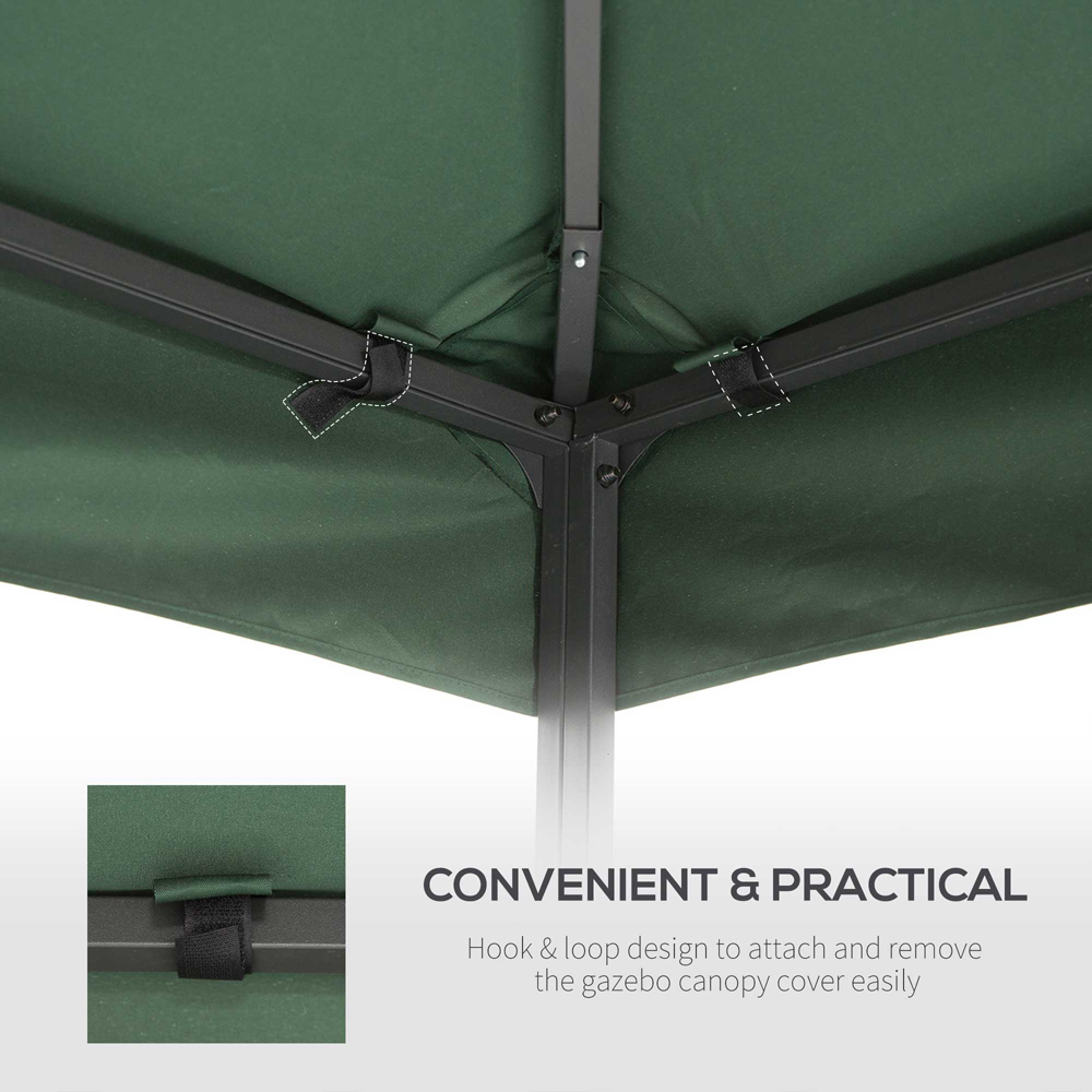 Outsunny 3 x 3m 2 Tier Dark Green Gazebo Canopy Replacement Cover Image 6