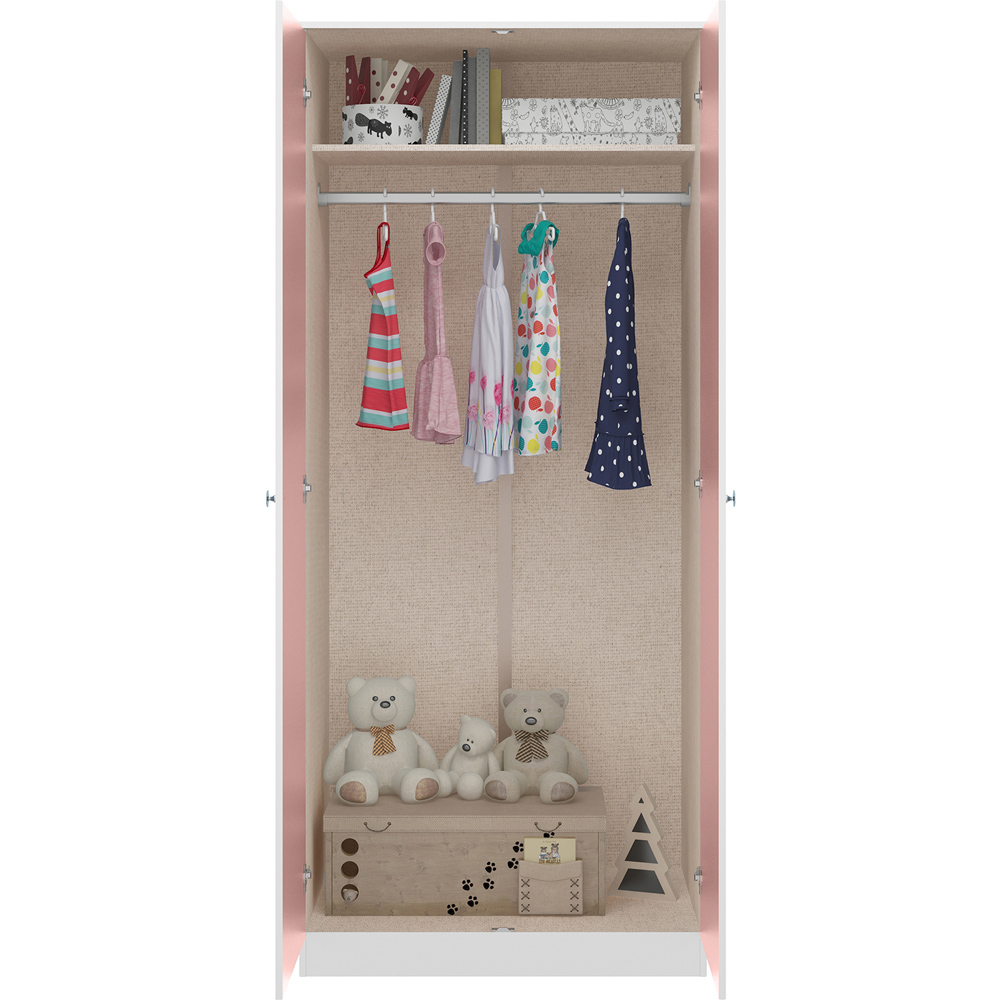 Seconique Denver 3 Piece White and Pink Gloss Furniture Set Image 6