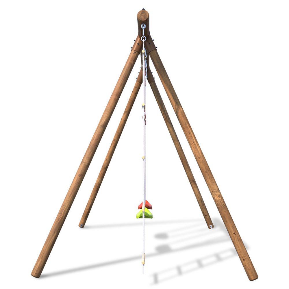 Soulet Arthur Double Wooden Kids Swing Set with Rope Ladder Image 5