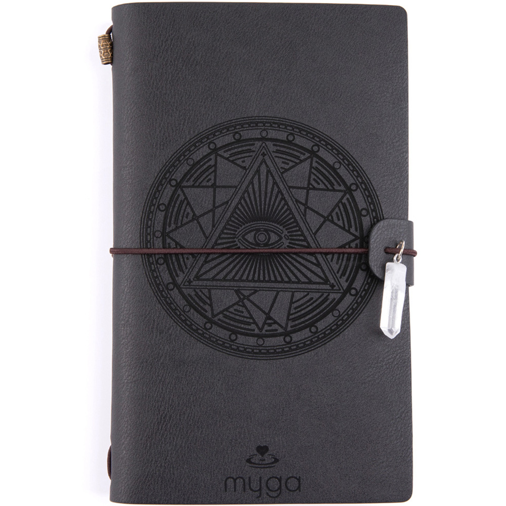 Myga Black Tarot Eye Pattern Crystal Notebook Image 1