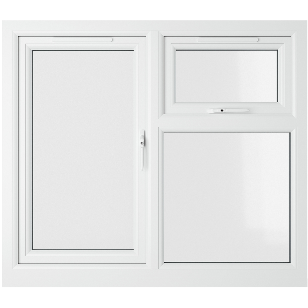 Crystal Black and White RH Side Hung and Top Opener Clear Double Glazed Window 1190 x 1040mm Image 3