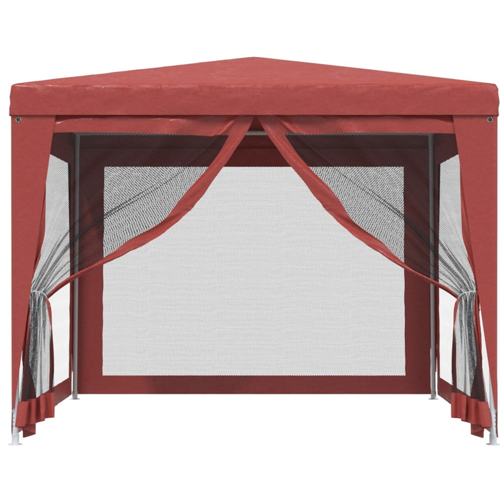 vidaXL 3 x 3m Red Party Tent with 4 Mesh Sidewalls Image 3